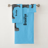 かわいいハッピーマンタピールイラストレーション バスタオルセット (インサイチュ)