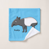 かわいいハッピーマンタピールイラストレーション バスタオルセット (ウォッシュタオル)