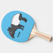 かわいいハッピーマンタピールイラストレーション 卓球ラケット (横)