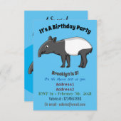 かわいいハッピーマンタピールイラストレーション 招待状 (正面/裏面)