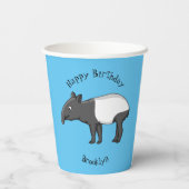 かわいいハッピーマンタピールイラストレーション 紙コップ (裏面)