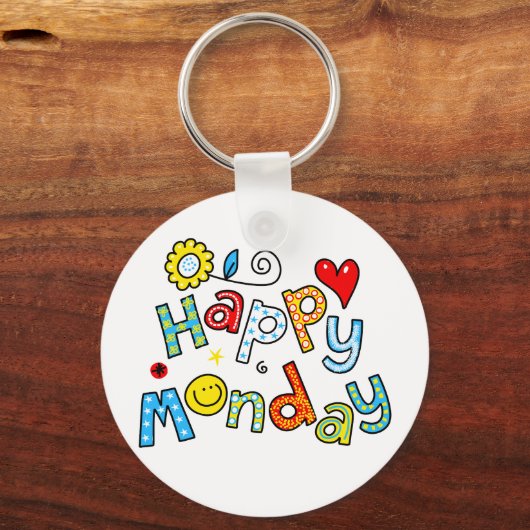 かわいいハッピーマンデーウィーク挨拶文字式 キーホルダー (正面)