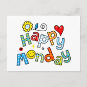 かわいいハッピーマンデーウィーク挨拶文字式 ポストカード (正面)