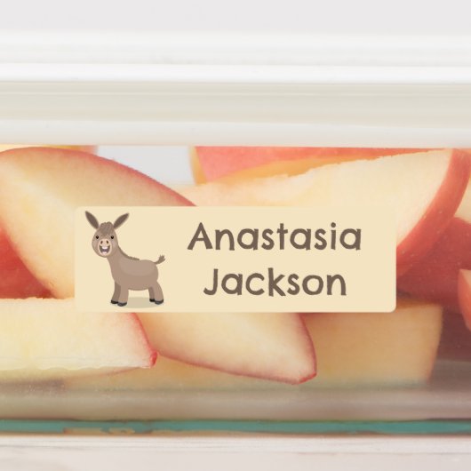 かわいいハッピーミニチュアロバパーソナライズされたー ラベル (貼付)