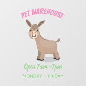 かわいいハッピーミニチュアロバ漫画イラストレーション ウィンドウサイン (シート)