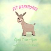 かわいいハッピーミニチュアロバ漫画イラストレーション ウィンドウサイン (シート3)