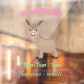 かわいいハッピーミニチュアロバ漫画イラストレーション ウィンドウサイン (シート2)