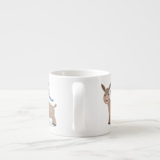 かわいいハッピーミニチュアロバ漫画イラストレーション エスプレッソカップ (裏面)