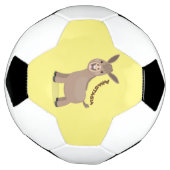 かわいいハッピーミニチュアロバ漫画イラストレーション サッカーボール (回転)