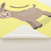 かわいいハッピーミニチュアロバ漫画イラストレーション シェルパブランケット (3/4)