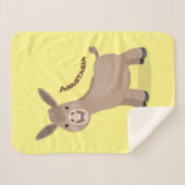 かわいいハッピーミニチュアロバ漫画イラストレーション シェルパブランケット (正面(横))