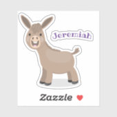 かわいいハッピーミニチュアロバ漫画イラストレーション シール (シート)