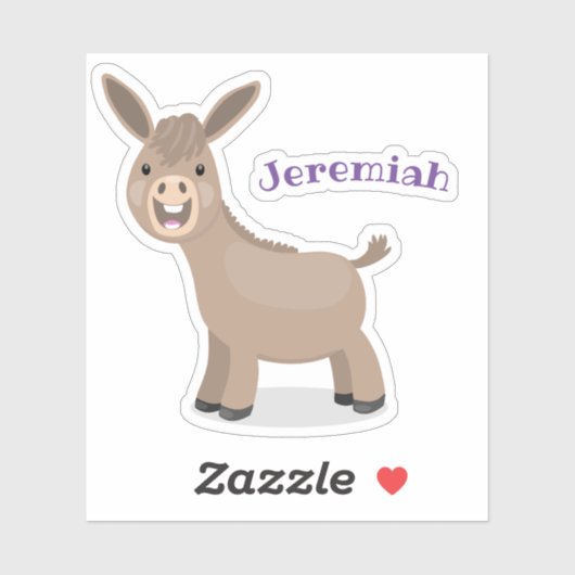 かわいいハッピーミニチュアロバ漫画イラストレーション シール (シート)