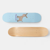 かわいいハッピーミニチュアロバ漫画イラストレーション スケートボード (横)