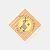 かわいいハッピーミニチュアロバ漫画イラストレーション スタンダードカクテルナプキン (角)