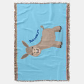 かわいいハッピーミニチュアロバ漫画イラストレーション スローブランケット (正面縦)