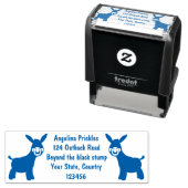 かわいいハッピーミニチュアロバ漫画イラストレーション セルフインキングスタンプ (インサイチュ)