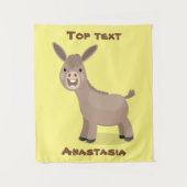 かわいいハッピーミニチュアロバ漫画イラストレーション タペストリー (正面)