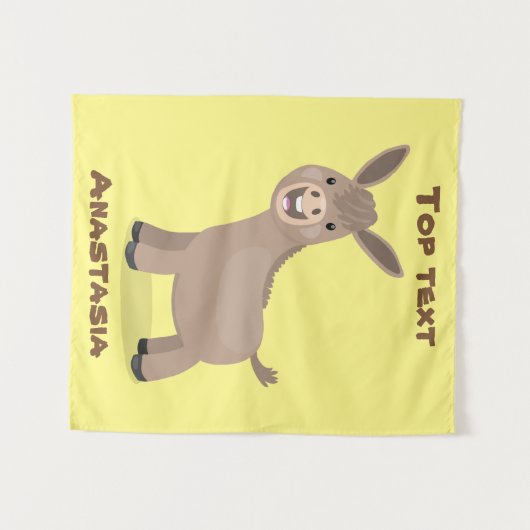 かわいいハッピーミニチュアロバ漫画イラストレーション タペストリー (正面(横))