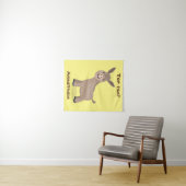 かわいいハッピーミニチュアロバ漫画イラストレーション タペストリー (インサイチュ(横))