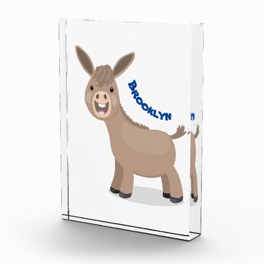 かわいいハッピーミニチュアロバ漫画イラストレーション フォトブロック (右)