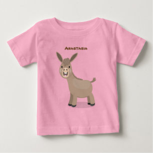 かわいいハッピーミニチュアロバ漫画イラストレーション ベビーTシャツ