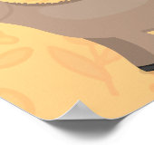 かわいいハッピーミニチュアロバ漫画イラストレーション ポスター (角)