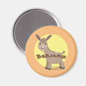 かわいいハッピーミニチュアロバ漫画イラストレーション マグネット (正面/裏面)