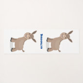 かわいいハッピーミニチュアロバ漫画イラストレーション ヨガマット (裏面(横))