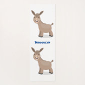 かわいいハッピーミニチュアロバ漫画イラストレーション ヨガマット (裏面)