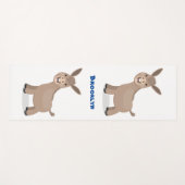 かわいいハッピーミニチュアロバ漫画イラストレーション ヨガマット (正面(横))