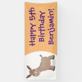 かわいいハッピーミニチュアロバ漫画イラストレーション 横断幕 (縦)