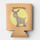 かわいいハッピーミニチュアロバ漫画イラストレーション 缶クーラー (裏面)