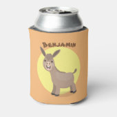 かわいいハッピーミニチュアロバ漫画イラストレーション 缶クーラー (缶裏面)