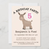 かわいいハッピーミニロバの漫画の誕生日 招待状 (正面)