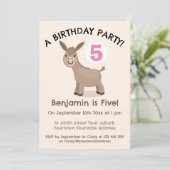 かわいいハッピーミニロバの漫画の誕生日 招待状 (スタンド正面)