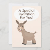 かわいいハッピーミニロバの漫画の誕生日 招待状 (裏面)