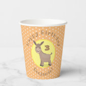 かわいいハッピーミニロバ漫画イラストレーション 紙コップ (裏面)