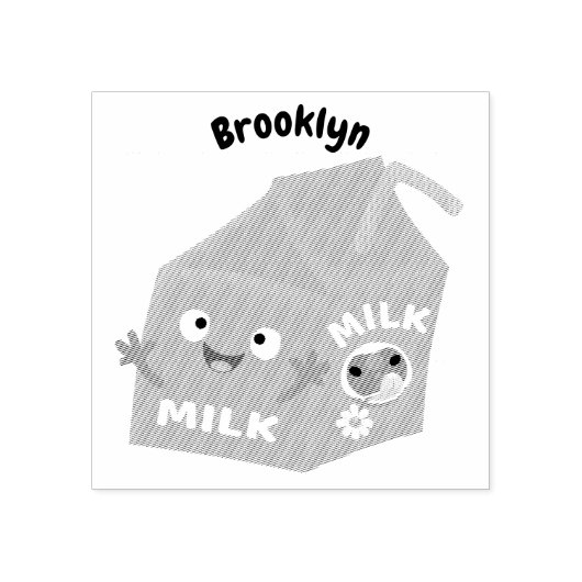 かわいいハッピーミルクパックキャラクター漫画ラバースト ラバースタンプ (インプリント)