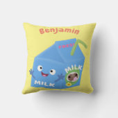 かわいいハッピーミルクパックキャラクター漫画 クッション (裏面)
