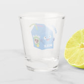 かわいいハッピーミルクパックキャラクター漫画 ショットグラス (裏面)
