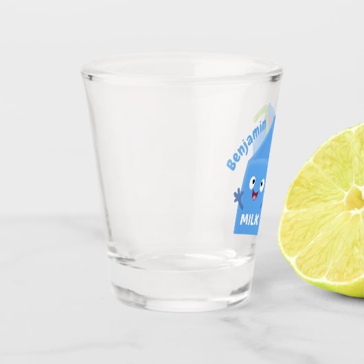 かわいいハッピーミルクパックキャラクター漫画 ショットグラス (左)