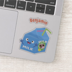 かわいいハッピーミルクパックキャラクター漫画 シール