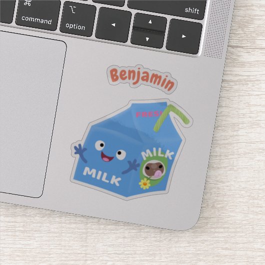 かわいいハッピーミルクパックキャラクター漫画 シール (詳細)