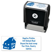 かわいいハッピーミルクパックキャラクター漫画 セルフインキングスタンプ (インサイチュ)