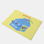 かわいいハッピーミルクパックキャラクター漫画 ドアマット (アングル)