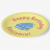 かわいいハッピーミルクパックキャラクター漫画 ペーパープレート (アングル)