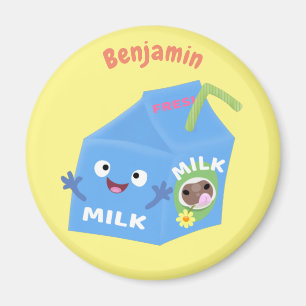 かわいいハッピーミルクパックキャラクター漫画 マグネット