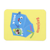 かわいいハッピーミルクパックキャラクター漫画 マグネット (横)