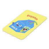 かわいいハッピーミルクパックキャラクター漫画 マグネット (左側)